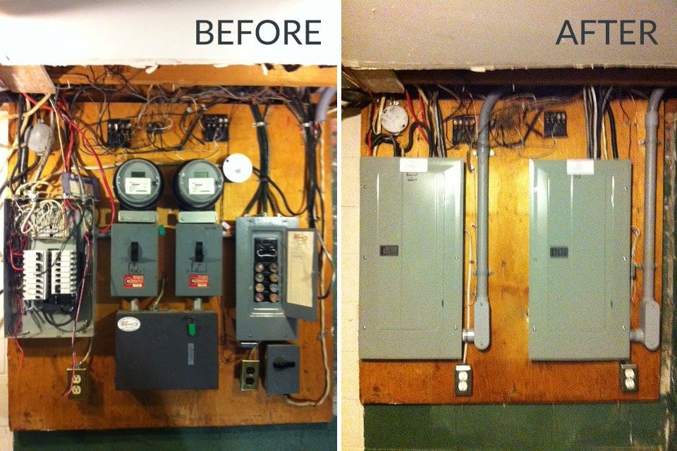 Before and After electrical repair picture